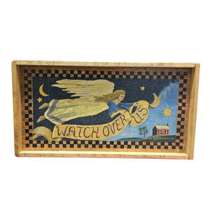 Vintage 1996 Watch Over Us Wall Art by Robert Johnson 11"x6" Wood Frame